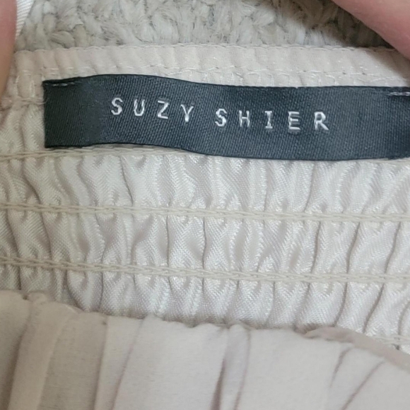 SUZY SHIER Cream And Black Ball Gown One Shoulder size small in good condition - Picture 3 of 10